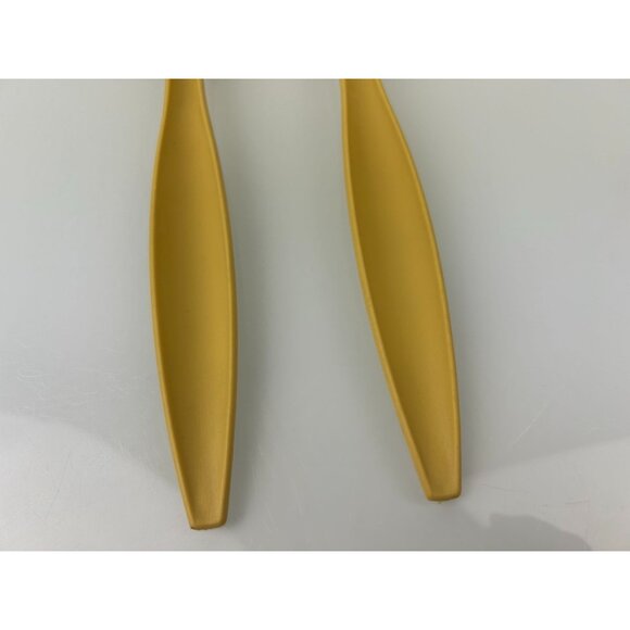 Tupperware Set of 2 Salad Serving Forks Golden Harvest Yellow Plastic Vintage - Picture 3 of 13
